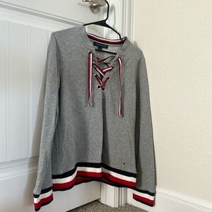 Tommy Hilfiger Grey Sweatshirt with Corset Front